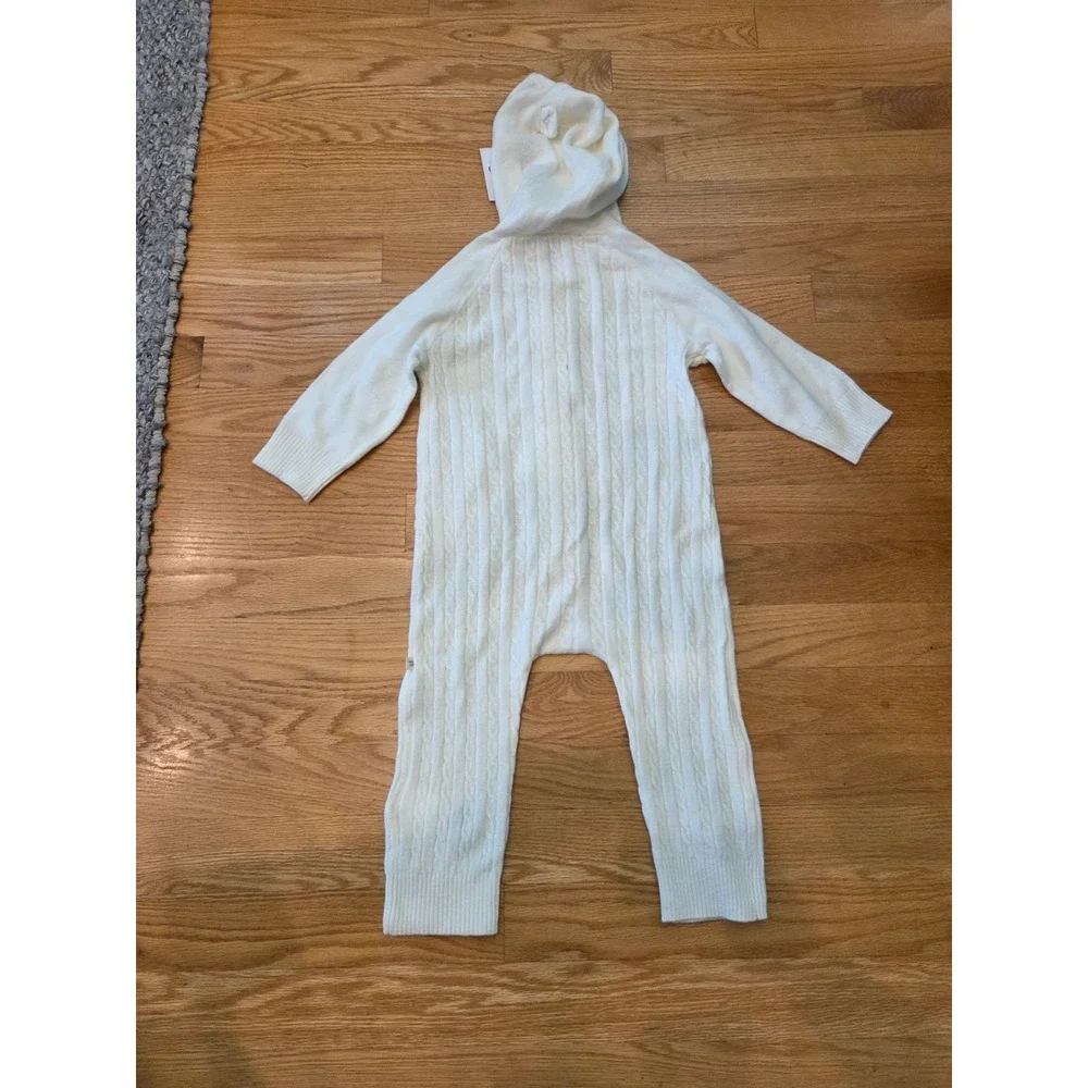NWT Baby GAP CashSoft Cable-Knit Sweater One-Piece Hooded Button Infant 12-18m